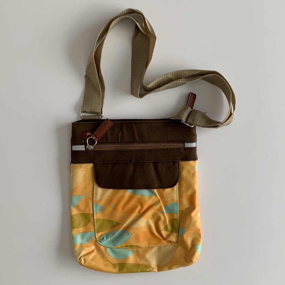 Brown and Yellow Crossbody Bag